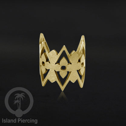 Steel Ear Cuffs, Anting Perhiasan Stainless warna gold Jepitan telinga motif unik dan menarik