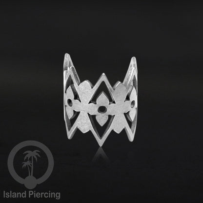 Steel Ear Cuffs, Anting Perhiasan Stainless warna silver Jepitan telinga motif unik dan menarik
