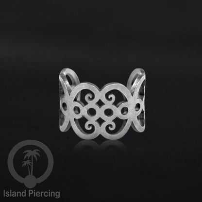 Steel Ear Cuffs, Anting Perhiasan Stainless warna silver Jepitan telinga motif unik dan menarik