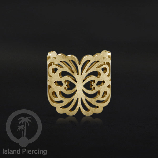 Steel Ear Cuffs, Anting Perhiasan Stainless warna gold Jepitan telinga motif unik dan menarik