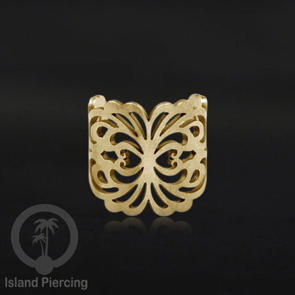 Steel Ear Cuffs, Anting Perhiasan Stainless warna gold Jepitan telinga motif unik dan menarik