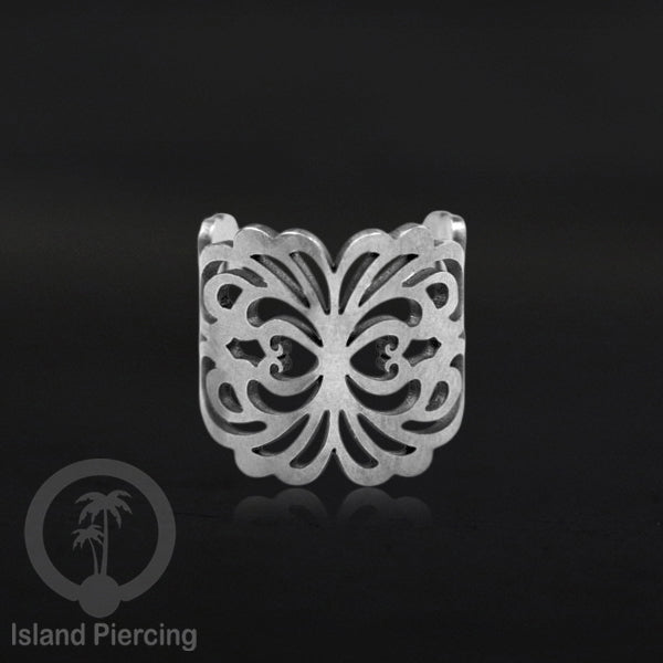Steel Ear Cuffs, Anting Perhiasan Stainless warna silver Jepitan telinga motif unik dan menarik