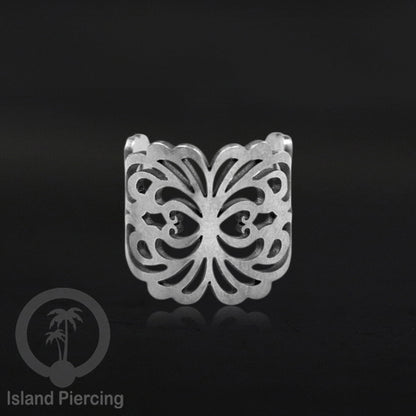 Steel Ear Cuffs, Anting Perhiasan Stainless warna silver Jepitan telinga motif unik dan menarik
