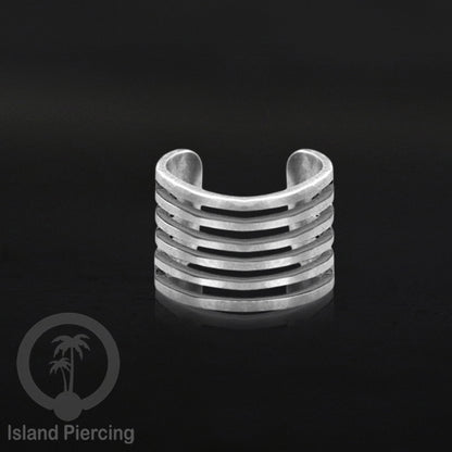 Steel Ear Cuffs, Anting Perhiasan Stainless warna silver Jepitan telinga motif unik dan menarik