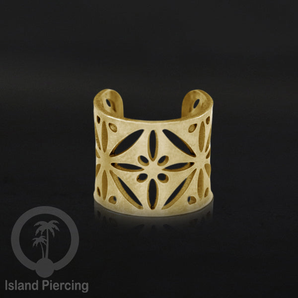 Steel Ear Cuffs, Anting Perhiasan Stainless warna gold Jepitan telinga motif unik dan menarik