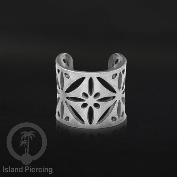 Steel Ear Cuffs, Anting Perhiasan Stainless warna silver Jepitan telinga motif unik dan menarik