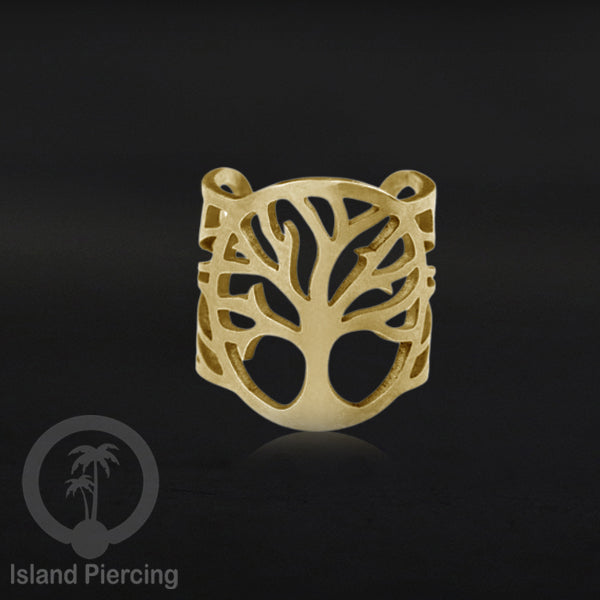 Anting Perhiasan Jepitan telinga Stainless warna gold Ear Cuff Earrings desain Island Piercing
