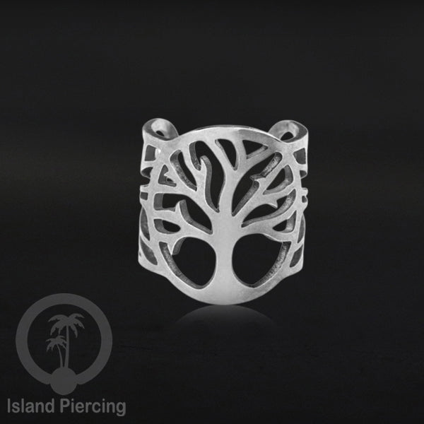 Anting Perhiasan Jepitan telinga Stainless warna silver Ear Cuff Earrings desain Island Piercing