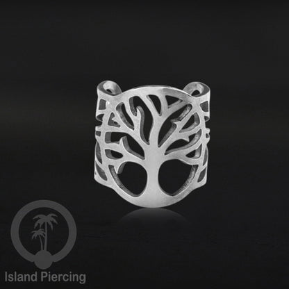 Anting Perhiasan Jepitan telinga Stainless warna silver Ear Cuff Earrings desain Island Piercing