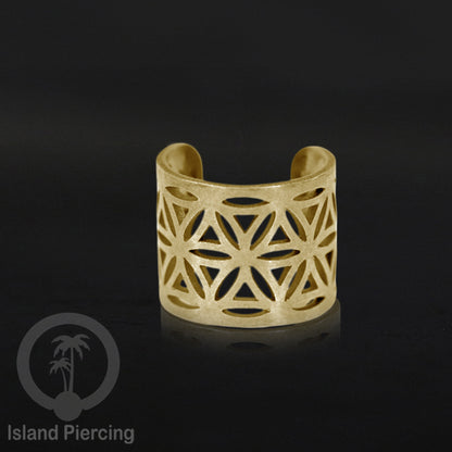 Anting Perhiasan Jepitan telinga Stainless warna gold Ear Cuff Earrings desain Island Piercing