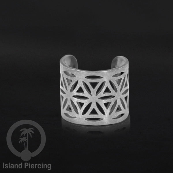 Anting Perhiasan Jepitan telinga Stainless warna silver Ear Cuff Earrings desain Island Piercing