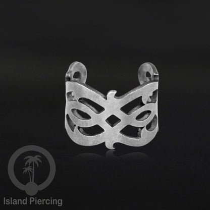 Anting Perhiasan Jepitan telinga Stainless warna silver Ear Cuff Earrings desain Island Piercing