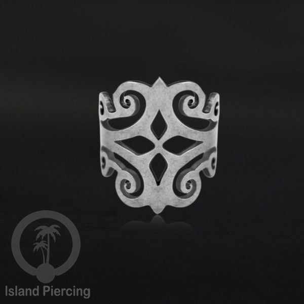 Anting Perhiasan Jepitan telinga Stainless warna silver Ear Cuff Earrings desain Island Piercing