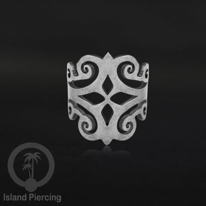 Anting Perhiasan Jepitan telinga Stainless warna silver Ear Cuff Earrings desain Island Piercing