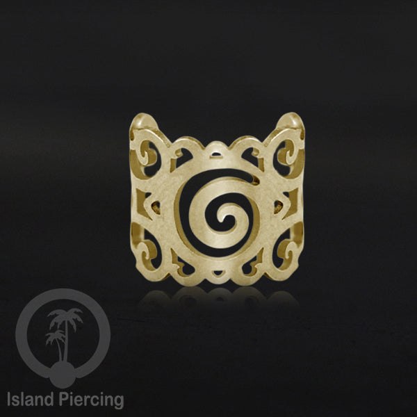 Anting Perhiasan Jepitan telinga Stainless warna gold Ear Cuff Earrings desain Island Piercing