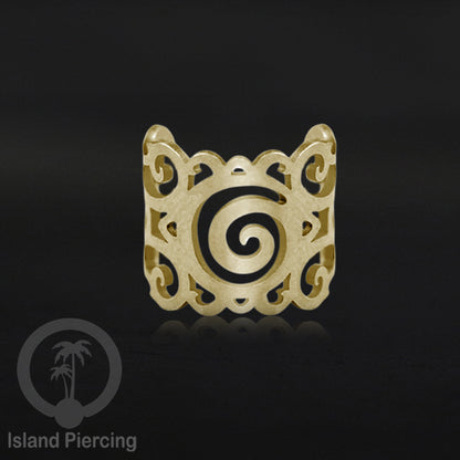 Anting Perhiasan Jepitan telinga Stainless warna gold Ear Cuff Earrings desain Island Piercing