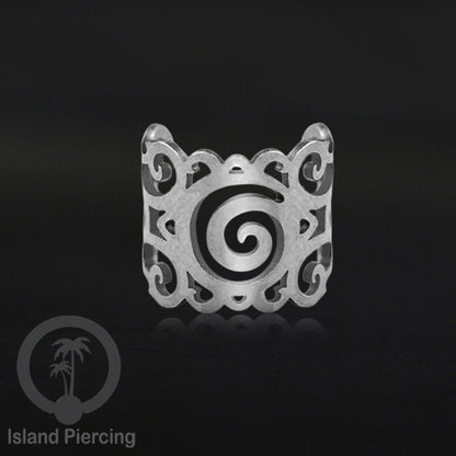 Anting Perhiasan Jepitan telinga Stainless warna silver Ear Cuff Earrings desain Island Piercing