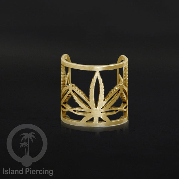 Anting Perhiasan warna gold Jepitan kuping Stainless Ear Cuff Earrings desain Island Piercing