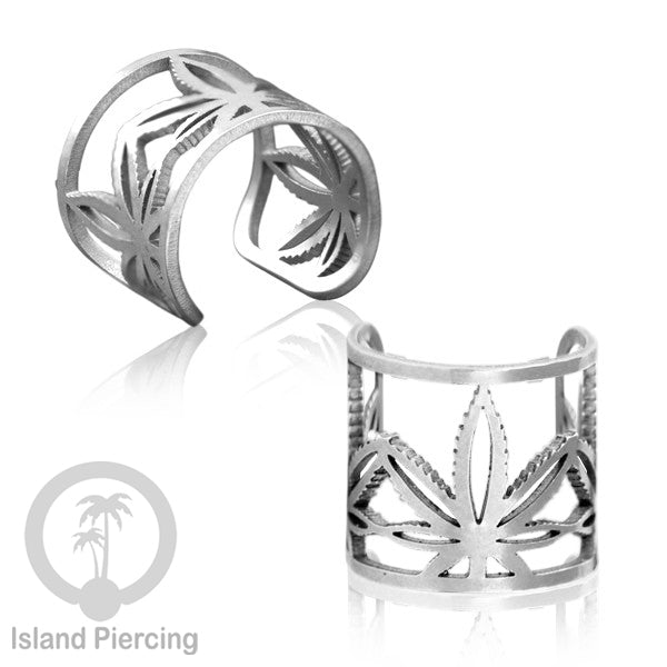 Anting Perhiasan warna silver Jepitan kuping Stainless Ear Cuff Earrings desain Island Piercing