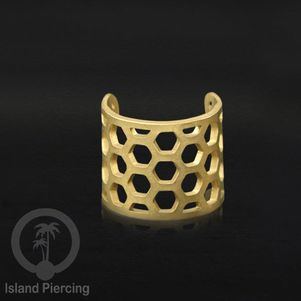 Anting Perhiasan warna gold Jepitan kuping Stainless Ear Cuff Earrings desain Island Piercing