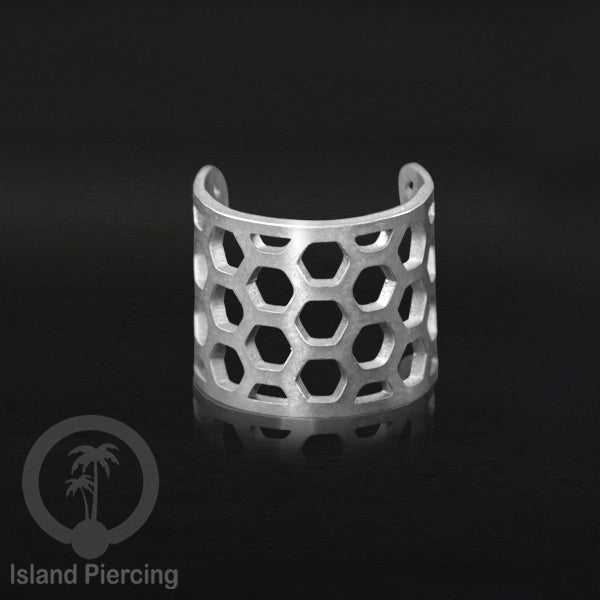 Anting Perhiasan warna silver Jepitan kuping Stainless Ear Cuff Earrings desain Island Piercing
