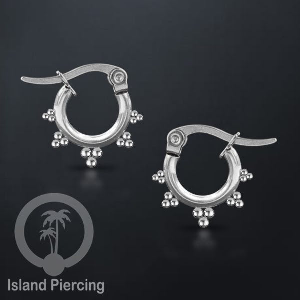 Anting Hoop stainless steel warna silver ukuran 12mm