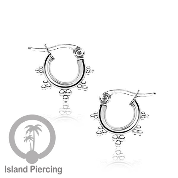 Anting Hoop stainless steel warna silver ukuran 12mm