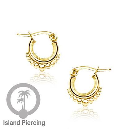 Anting Hoop stainless steel warna emas ukuran 12mm
