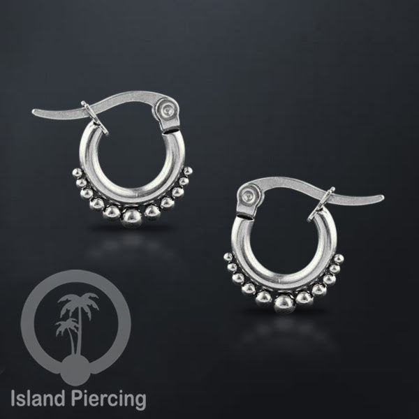 Anting Hoop stainless steel warna silver ukuran 12mm
