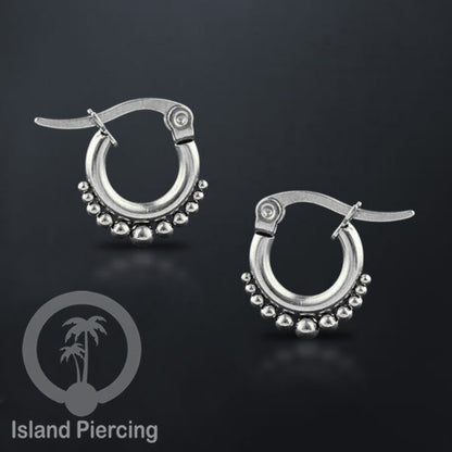 Anting Hoop stainless steel warna silver ukuran 12mm