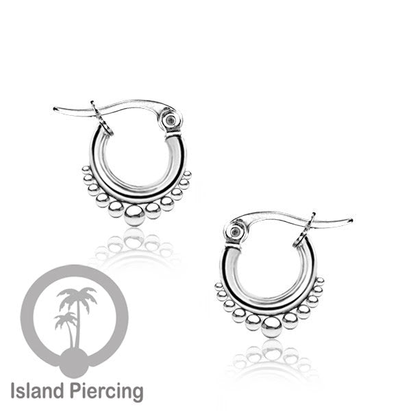 Anting Hoop stainless steel warna silver ukuran 12mm