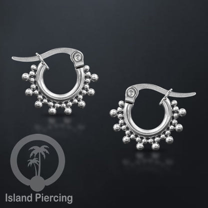 Anting Hoop stainless steel warna silver ukuran 12mm