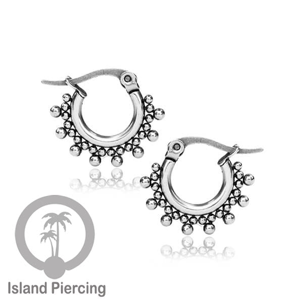 Anting Hoop stainless steel warna silver ukuran 12mm