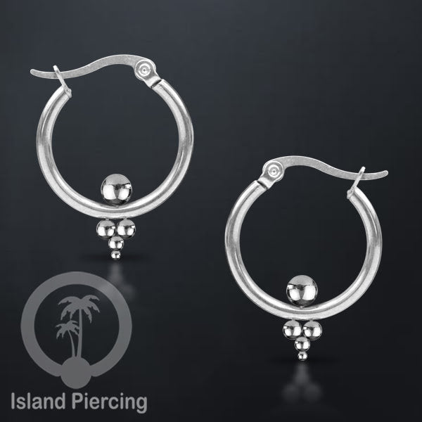 Anting Hoop stainless steel warna silver ukuran 20mm