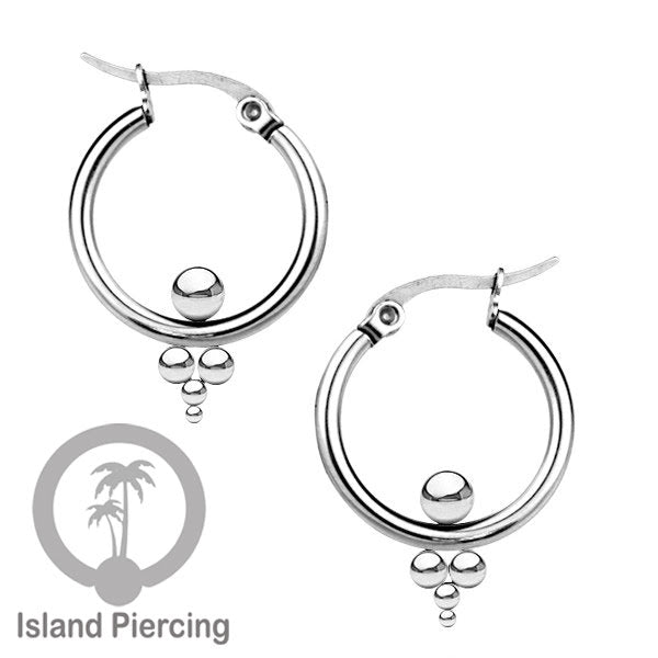 Anting Hoop stainless steel warna silver ukuran 20mm