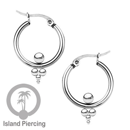 Anting Hoop stainless steel warna silver ukuran 20mm