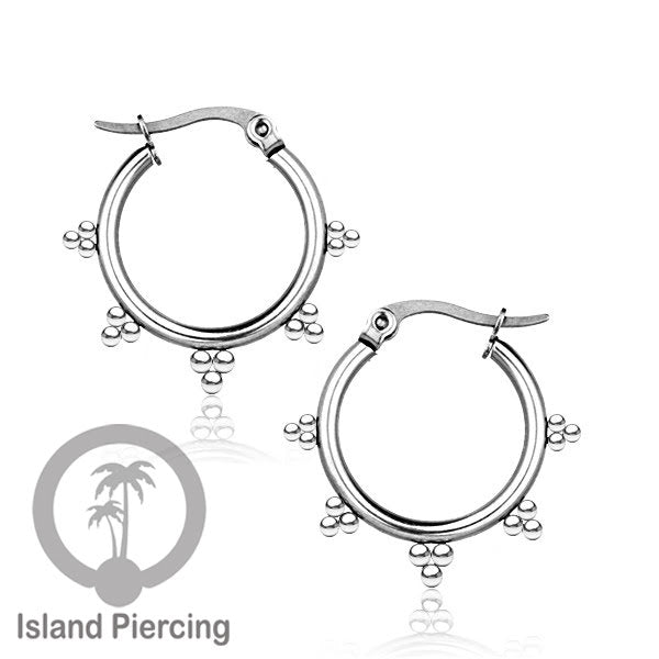 Anting Hoop stainless steel warna silver ukuran 20mm