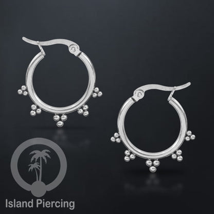 Anting Hoop stainless steel warna silver ukuran 20mm