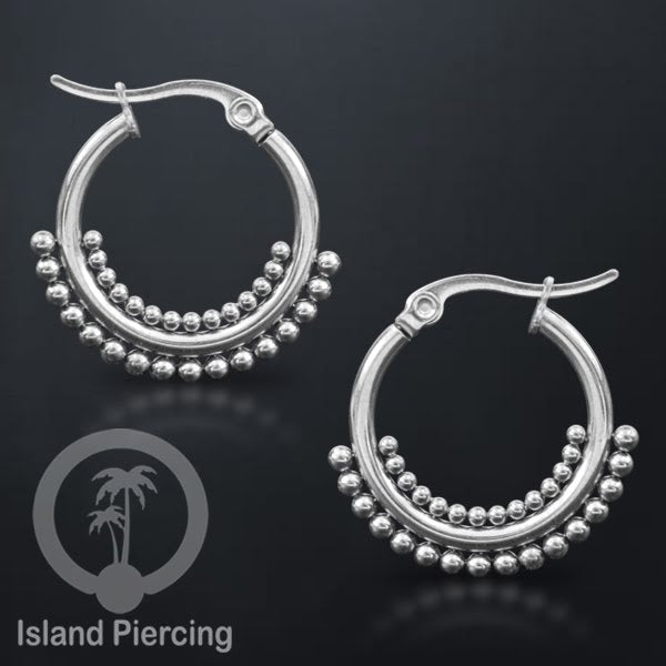 Anting Hoop stainless steel warna silver ukuran 20mm