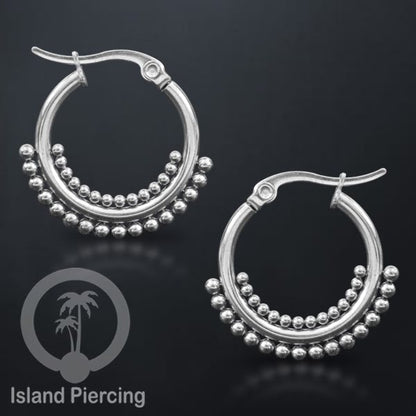Anting Hoop stainless steel warna silver ukuran 20mm