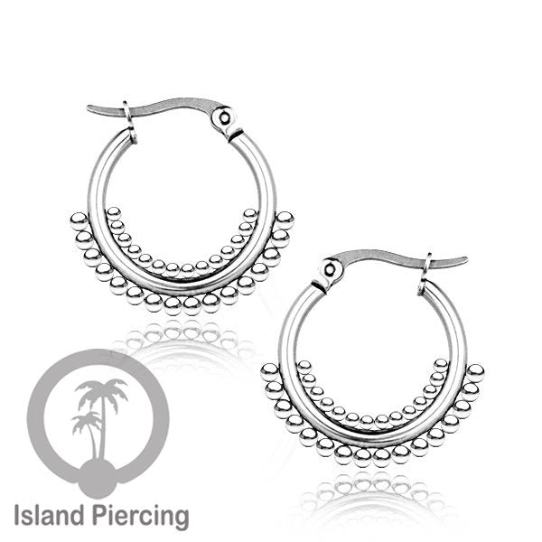 Anting Hoop stainless steel warna silver ukuran 20mm