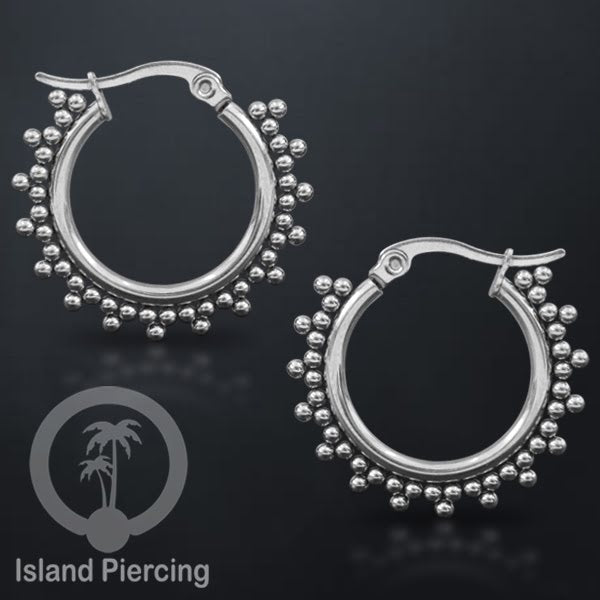 Anting Hoop stainless steel warna silver ukuran 20mm