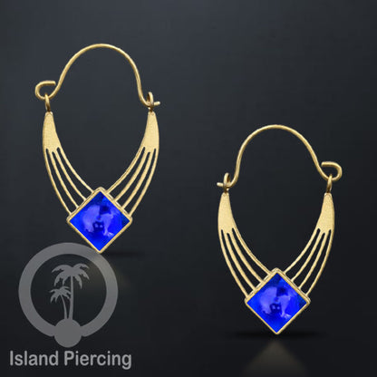 Anting stainless steel warna gold dengan epoxy banyak pilihan warna