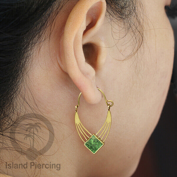 Anting stainless steel warna gold dengan epoxy banyak pilihan warna