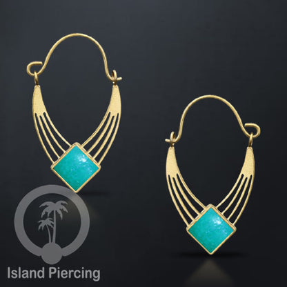 Anting stainless steel warna gold dengan epoxy banyak pilihan warna