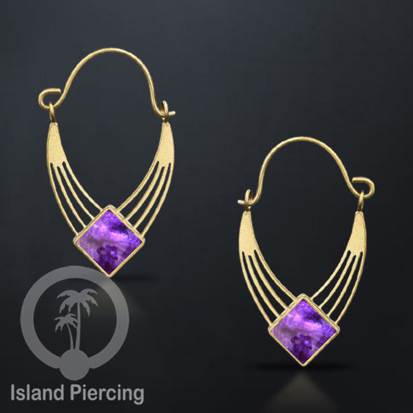Anting stainless steel warna gold dengan epoxy banyak pilihan warna