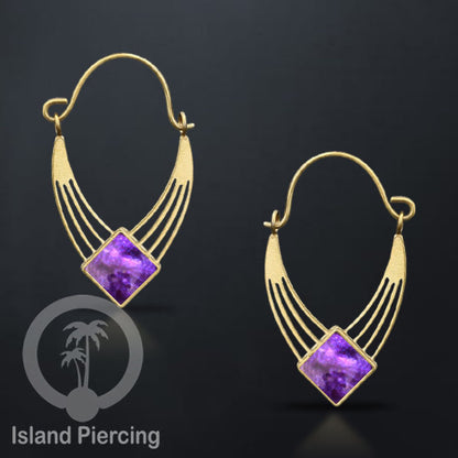 Anting stainless steel warna gold dengan epoxy banyak pilihan warna