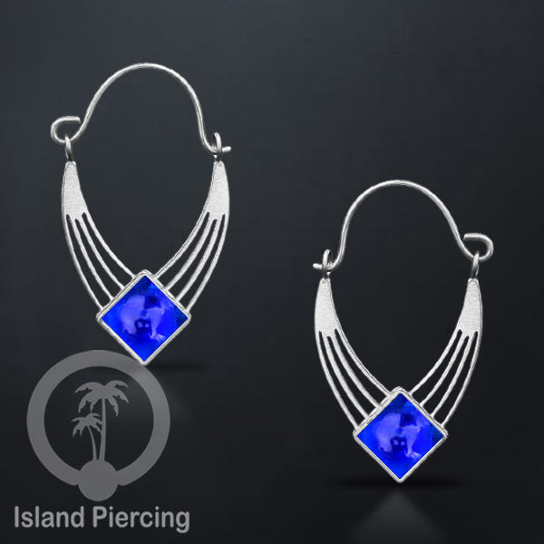 Anting stainless warna silver dengan banyak pilihan warna epoxy