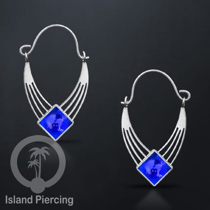 Anting stainless warna silver dengan banyak pilihan warna epoxy