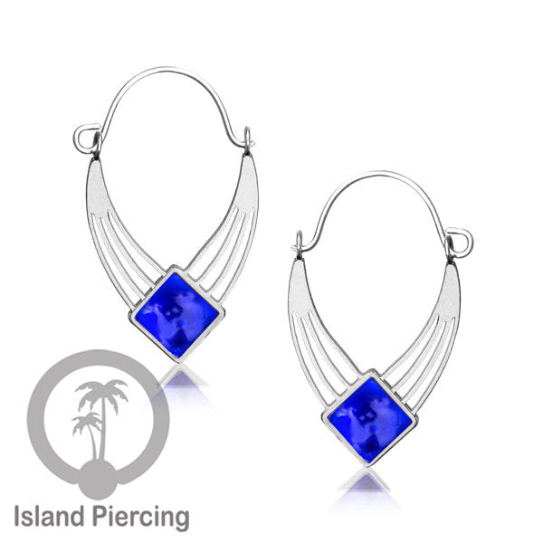 Anting stainless warna silver dengan banyak pilihan warna epoxy